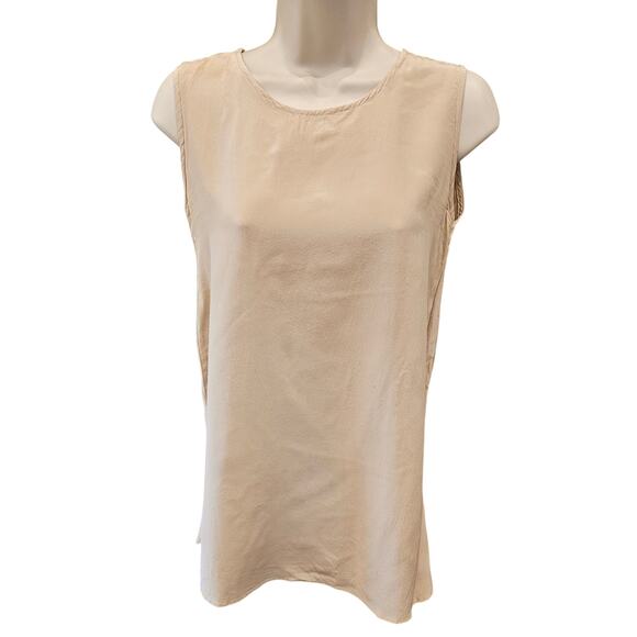 Pine & Co neutral lightweight 100% luxury silk tank 12 layering minimalist L - Picture 1 of 6